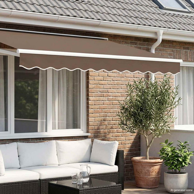 Vervangende Markies Volant Polyester Taupe