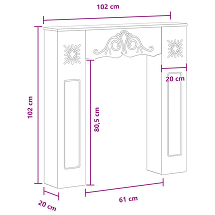 Haardomlijsting 102 X 20 X 102 Cm Bewerkt Hout