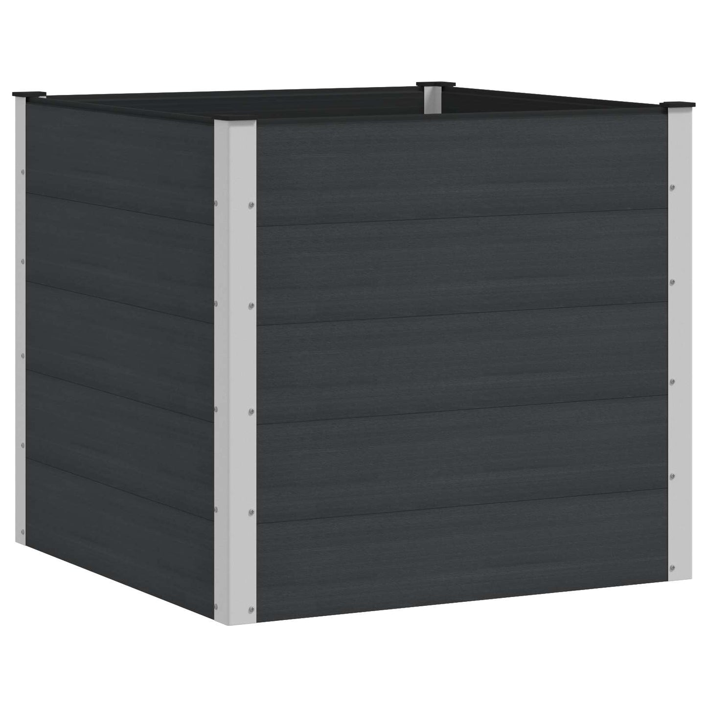 Verhoogde Plantenbak Zwart 100 X 100 X 91 Cm Alu.