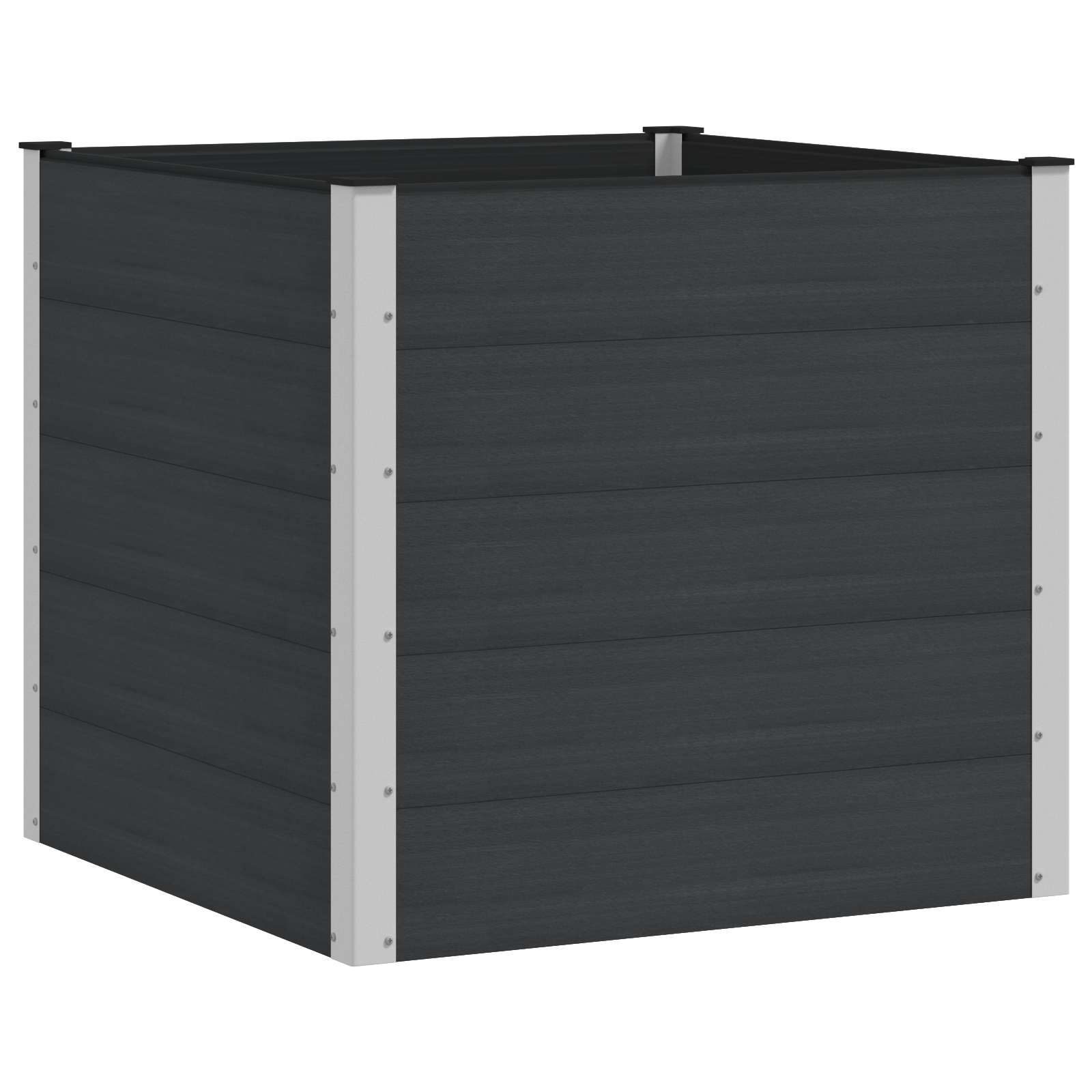 Verhoogde Plantenbak Zwart 100 X 100 X 91 Cm Alu.
