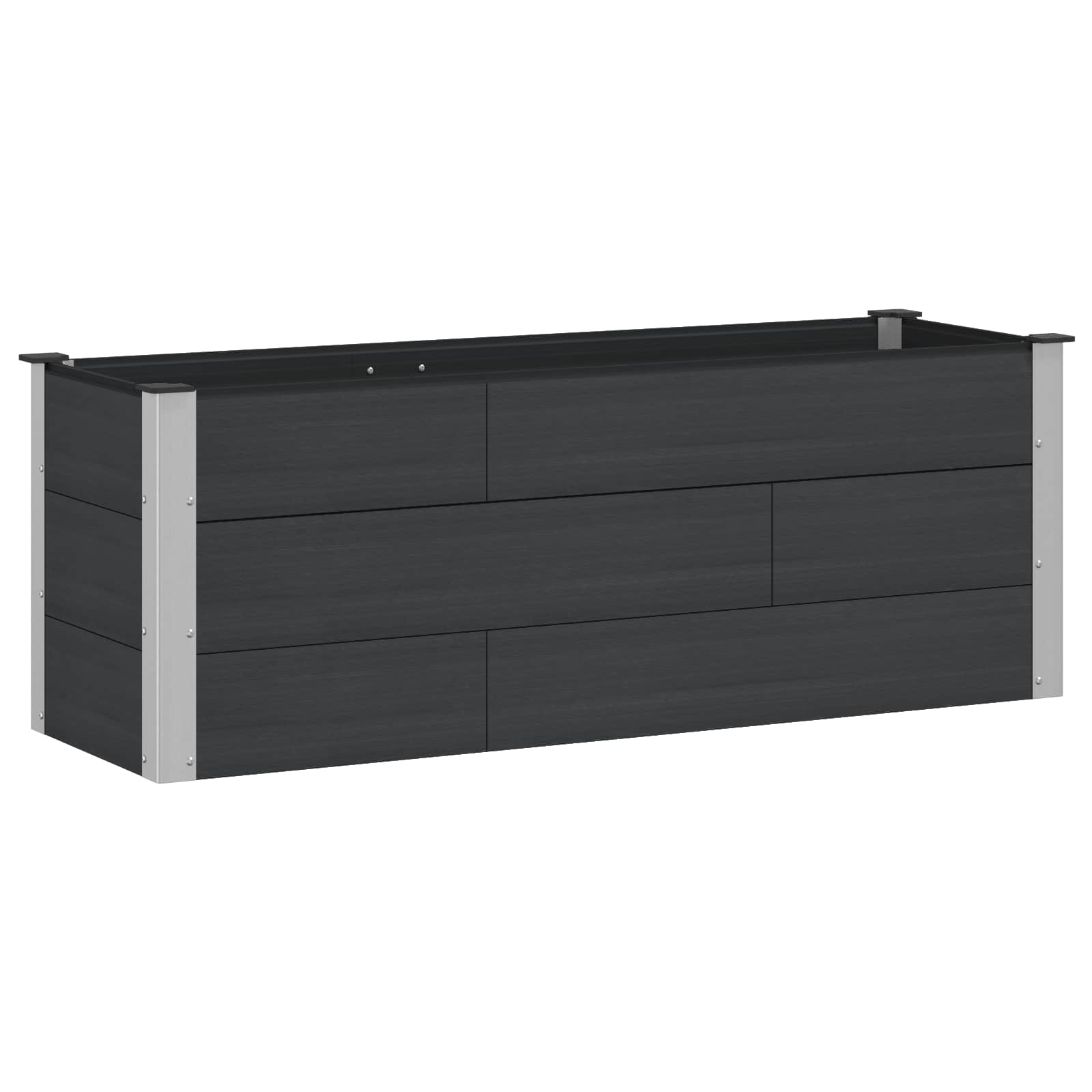 Verhoogde Plantenbak Zwart 150 X 50 X 54 Cm Alu.
