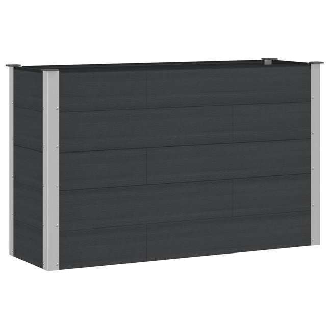 Verhoogde Plantenbak Zwart 150 X 50 X 91 Cm Alu.