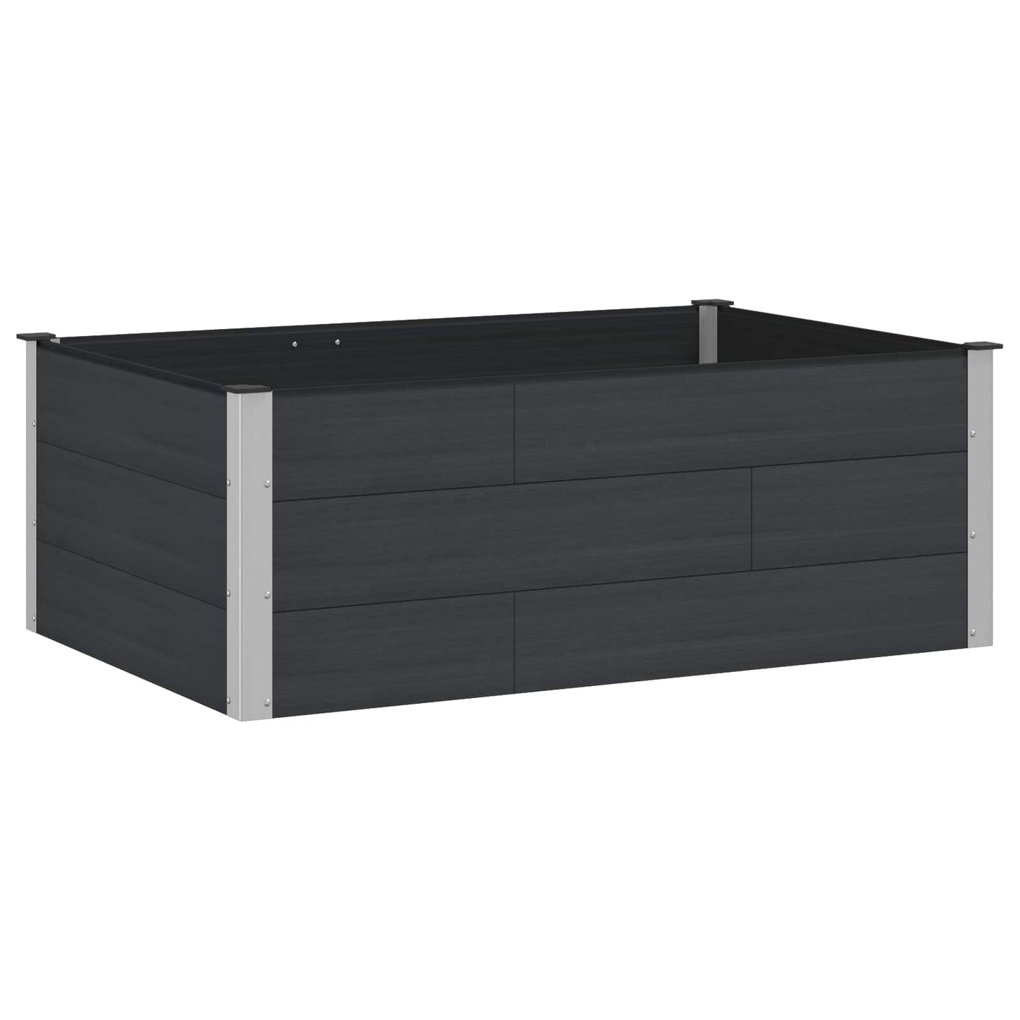 Verhoogde Plantenbak Zwart 150 X 100 X 54 Cm Alu.