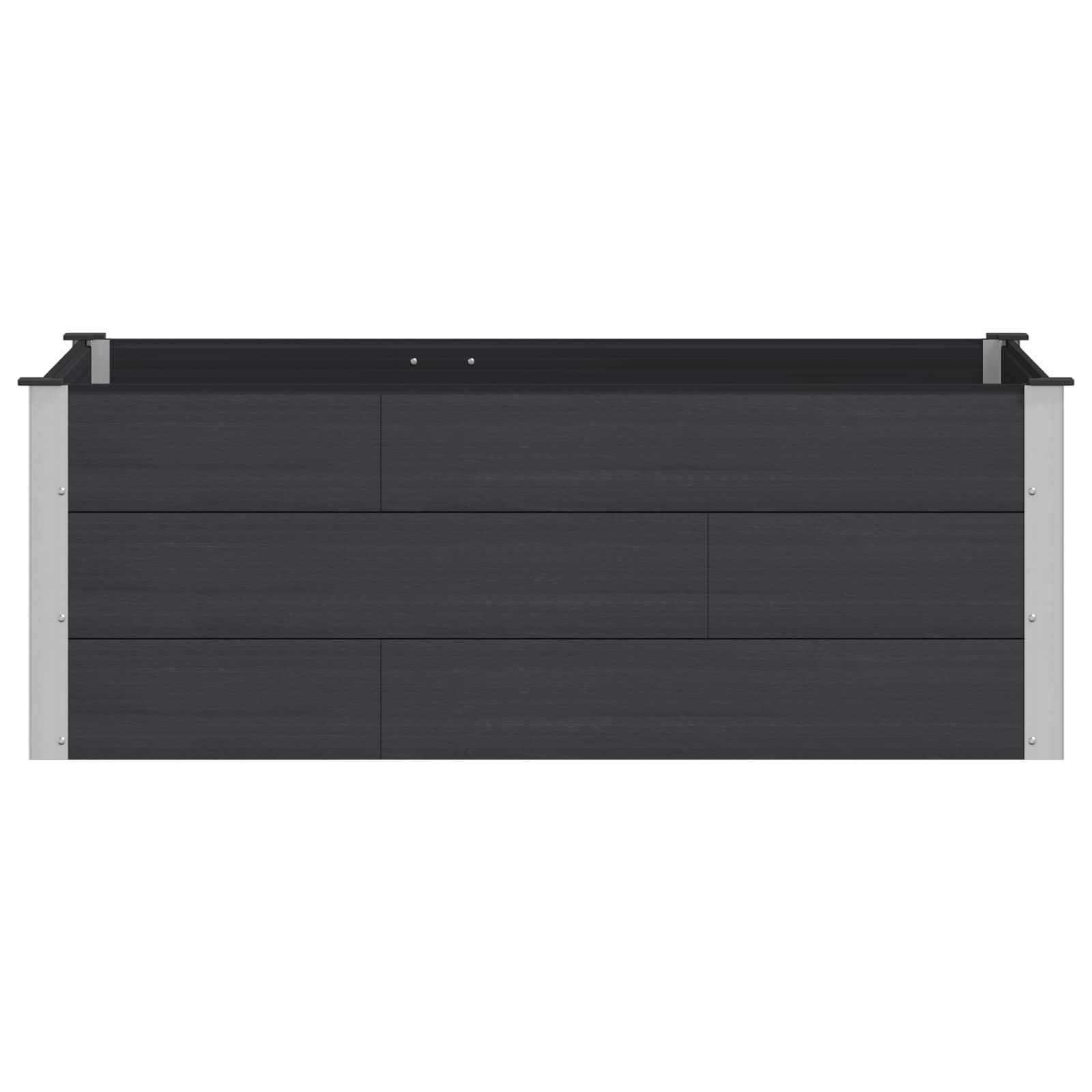 Verhoogde Plantenbak Zwart 150 X 100 X 54 Cm Alu.