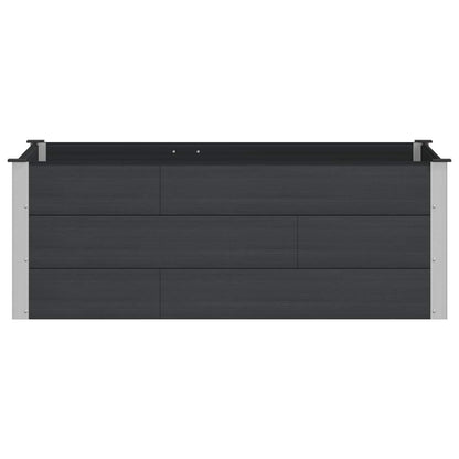 Verhoogde Plantenbak Zwart 150 X 100 X 54 Cm Alu.