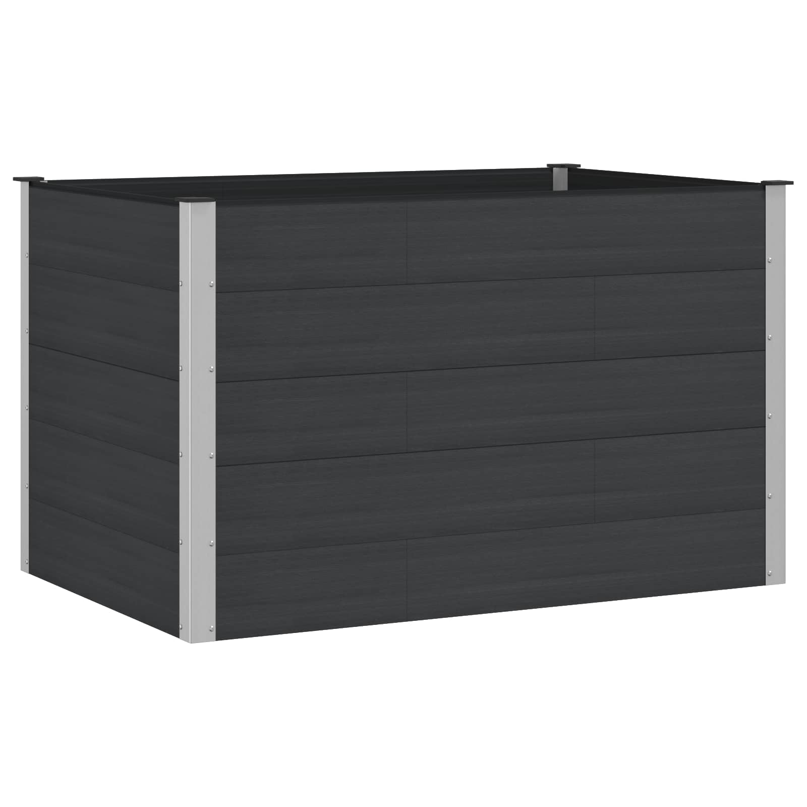 Verhoogde Plantenbak Zwart 150 X 100 X 91 Cm Alu.