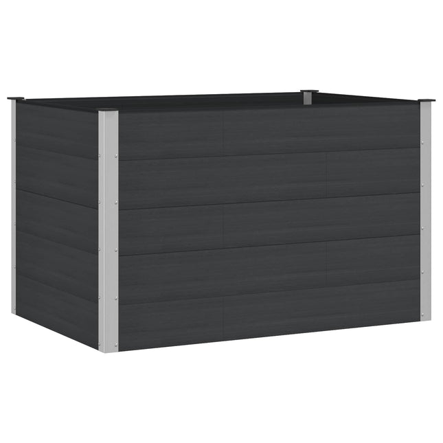 Verhoogde Plantenbak Zwart 150 X 100 X 91 Cm Alu.