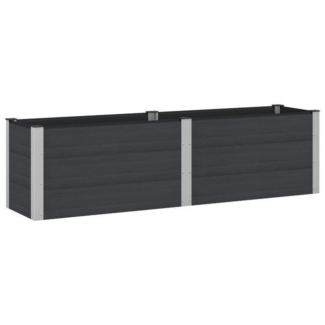 Verhoogde Plantenbak Zwart 200 X 50 X 54 Cm Alu.