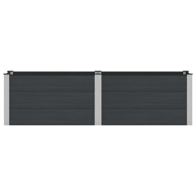 Verhoogde Plantenbak Zwart 200 X 50 X 54 Cm Alu.