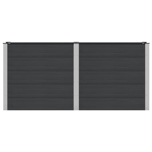 Verhoogde Plantenbak Zwart 200 X 50 X 91 Cm Alu.