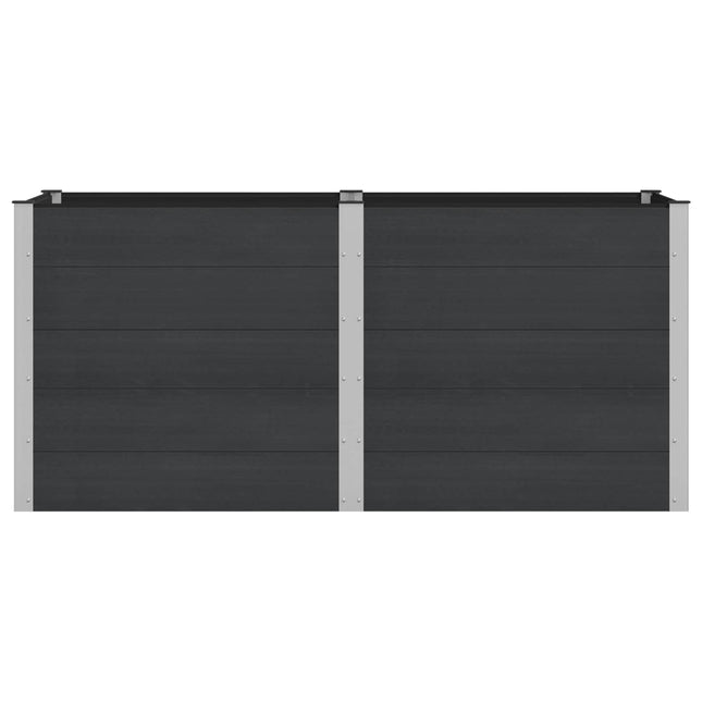 Verhoogde Plantenbak Zwart 200 X 100 X 91 Cm Alu.
