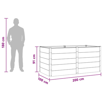 Verhoogde Plantenbak Zwart 200 X 100 X 91 Cm Alu.