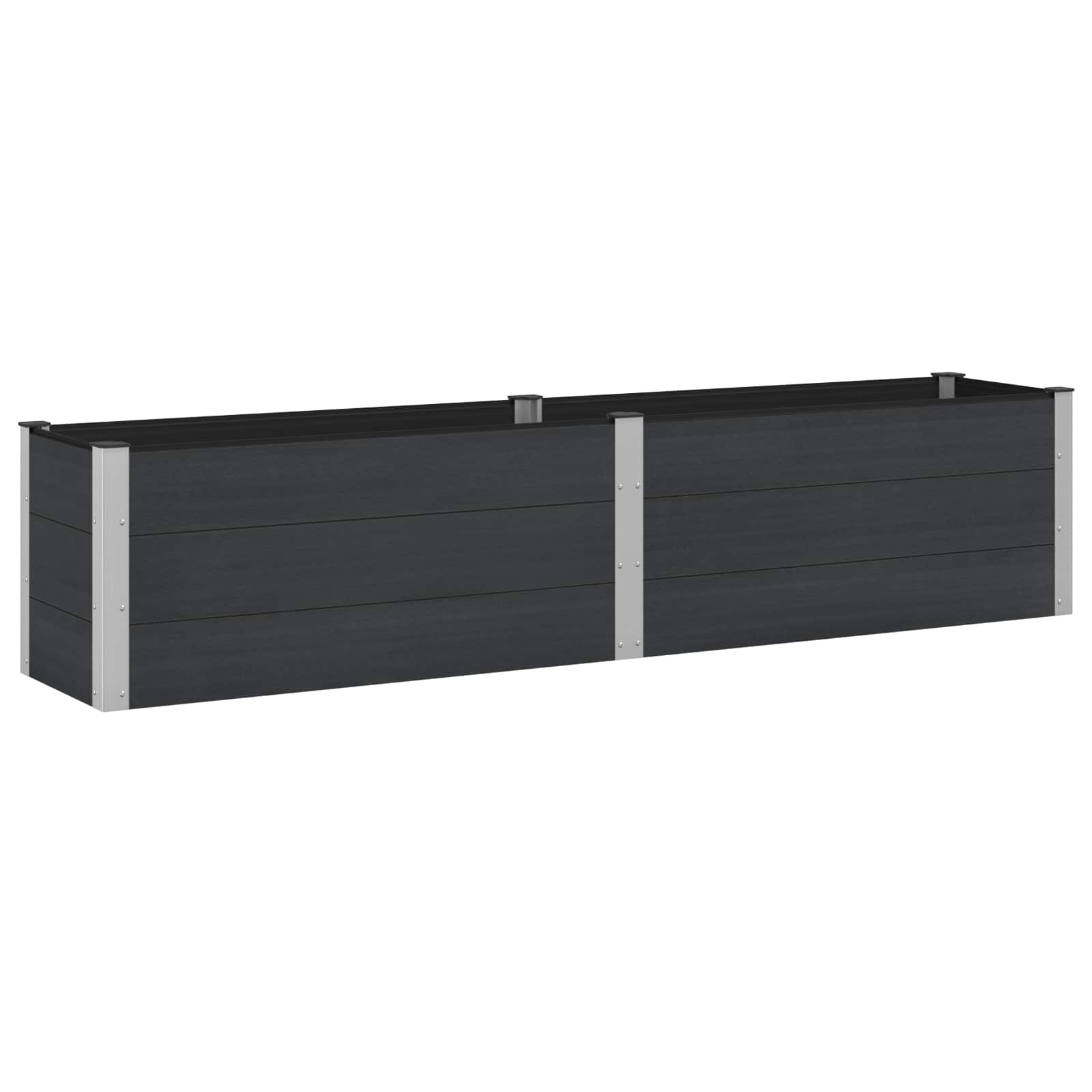 Verhoogde Plantenbak Zwart 250 X 50 X 54 Cm Alu.