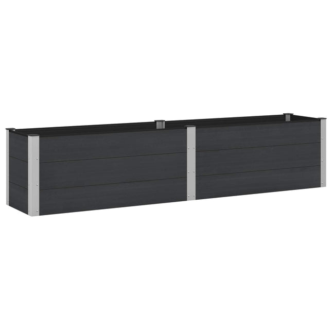 Verhoogde Plantenbak Zwart 250 X 50 X 54 Cm Alu.