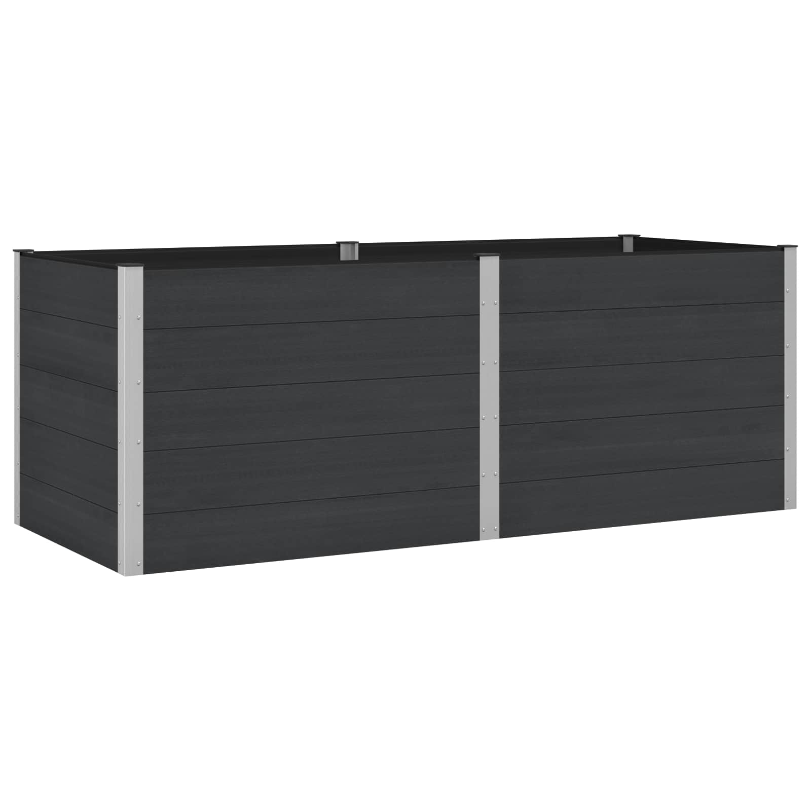 Verhoogde Plantenbak Zwart 250 X 100 X 91 Cm Alu.