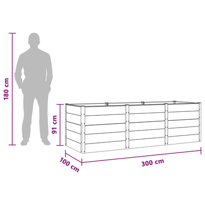 Verhoogde Plantenbak Zwart 300 X 100 X 91 Cm Alu.