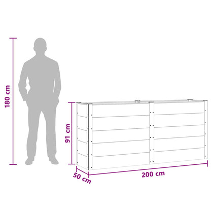 Verhoogde Plantenbak Bruin 200 X 50 X 91 Cm Alu.