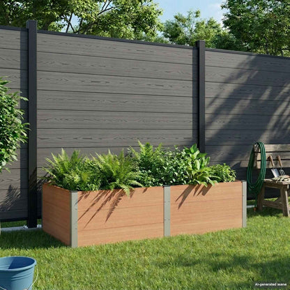 Verhoogde Plantenbak Bruin 200 X 100 X 54 Cm Alu.