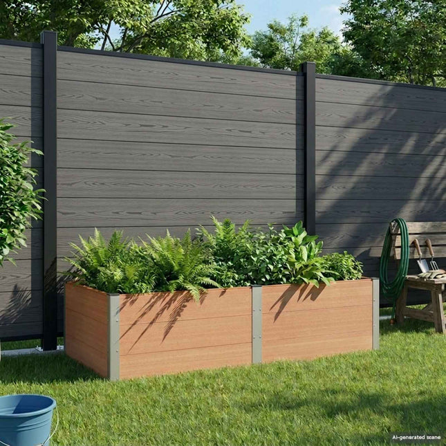 Verhoogde Plantenbak Bruin 200 X 100 X 54 Cm Alu.