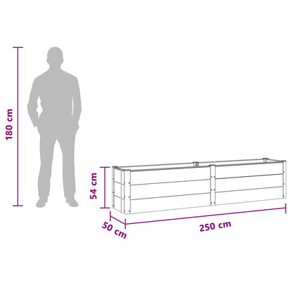 Verhoogde Plantenbak Bruin 250 X 50 X 54 Cm Alu.