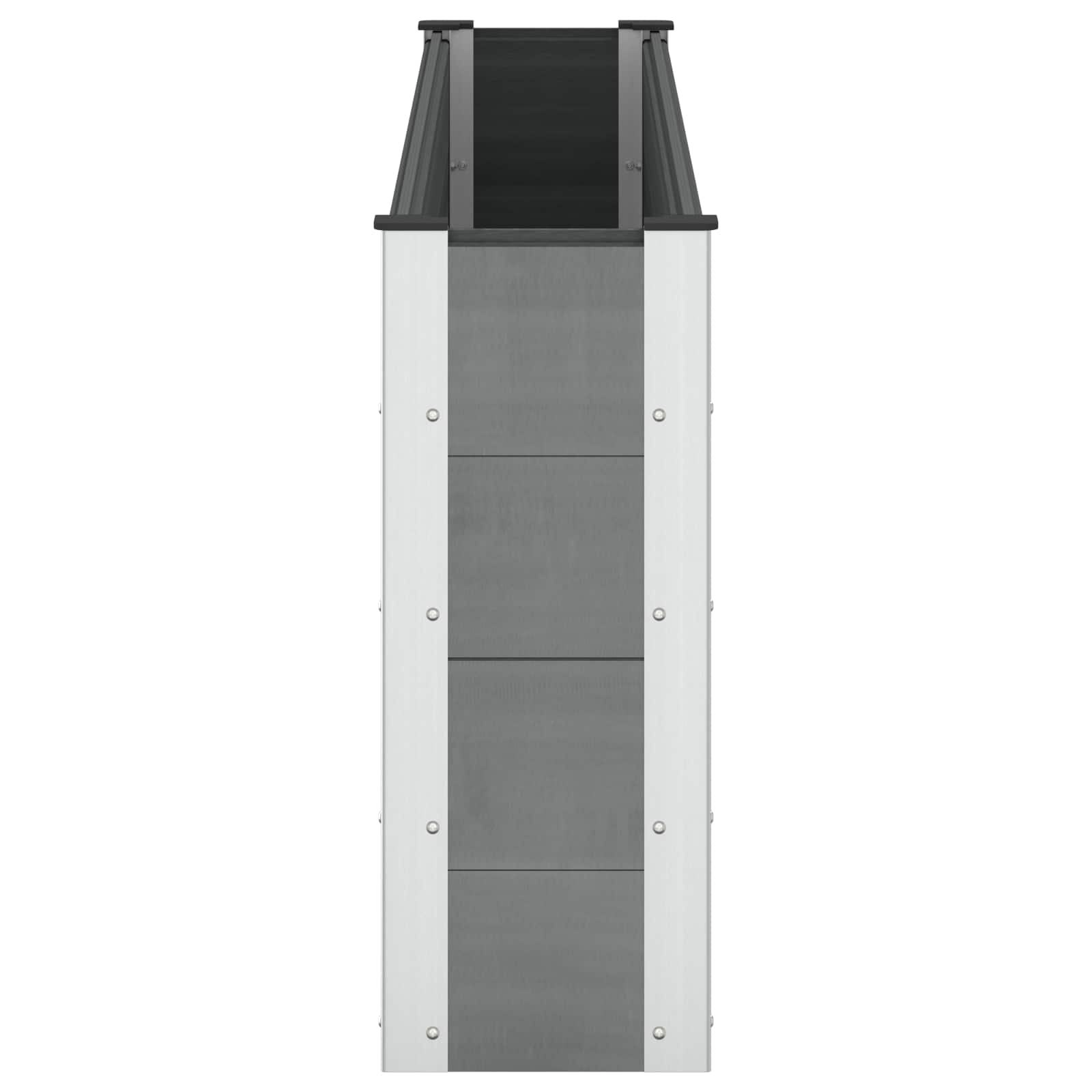 Verhoogde Plantenbak Grijs 200 X 30 X 72 Cm Wpc En Aluminium