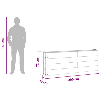 Verhoogde Plantenbak Grijs 200 X 30 X 72 Cm Wpc En Aluminium
