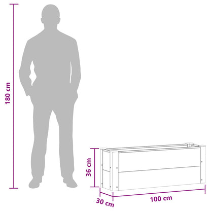 Verhoogde Plantenbak Bruin 100 X 30 X 36 Cm Alu.