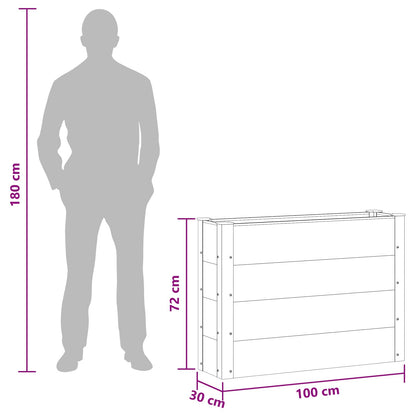 Verhoogde Plantenbak Bruin 100 X 30 X 72 Cm Alu.