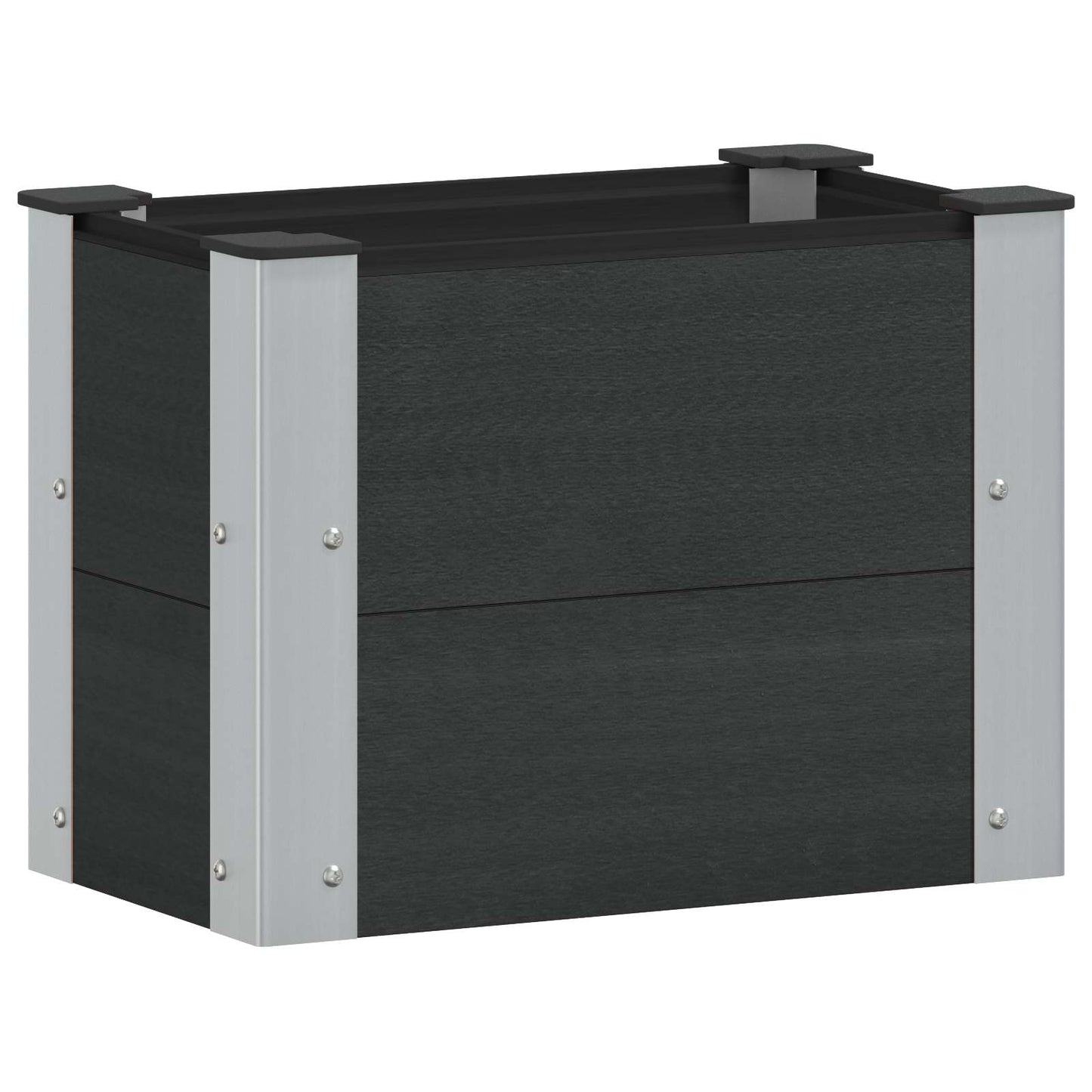 Verhoogde Plantenbak Zwart 50 X 30 X 36 Cm Alu.