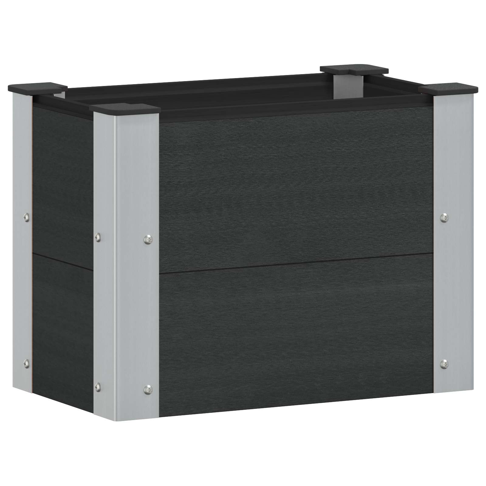 Verhoogde Plantenbak Zwart 50 X 30 X 36 Cm Alu.