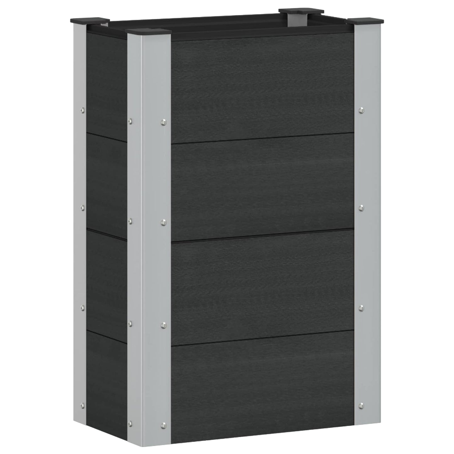 Verhoogde Plantenbak Zwart 50 X 30 X 72 Cm Alu.