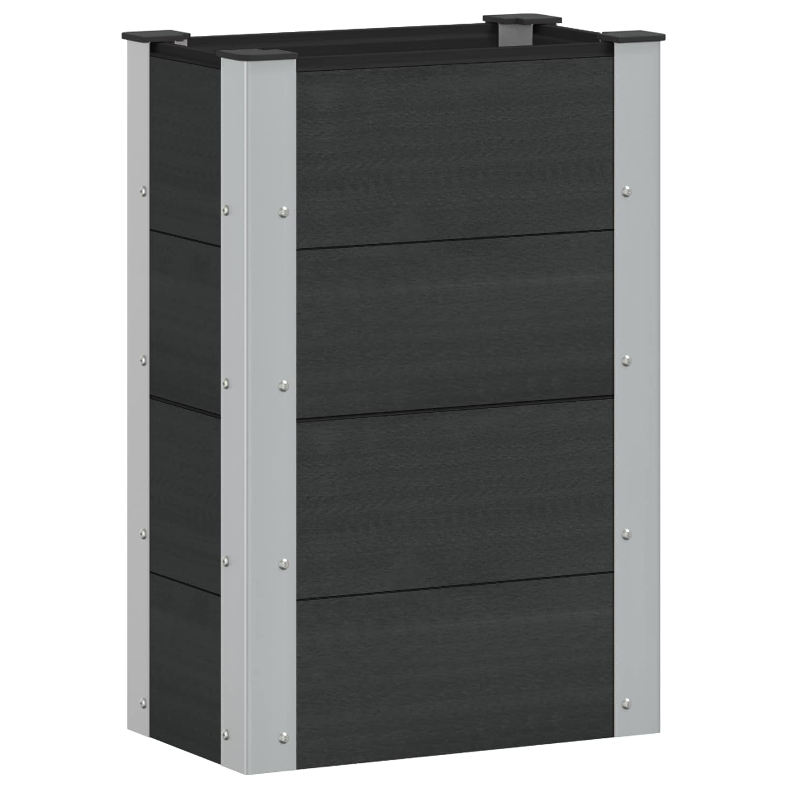 Verhoogde Plantenbak Zwart 50 X 30 X 72 Cm Alu.