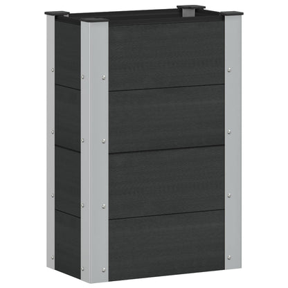 Verhoogde Plantenbak Zwart 50 X 30 X 72 Cm Alu.