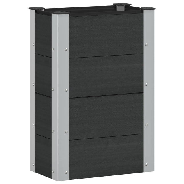 Verhoogde Plantenbak Zwart 50 X 30 X 72 Cm Alu.