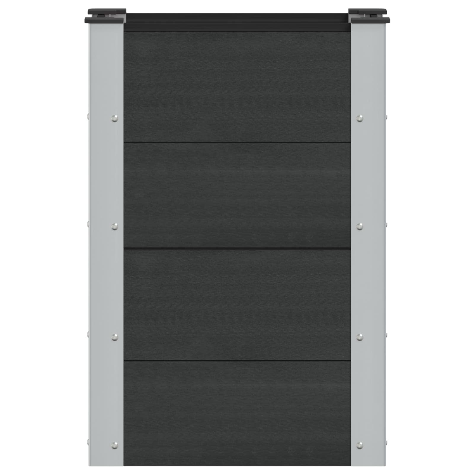 Verhoogde Plantenbak Zwart 50 X 30 X 72 Cm Alu.