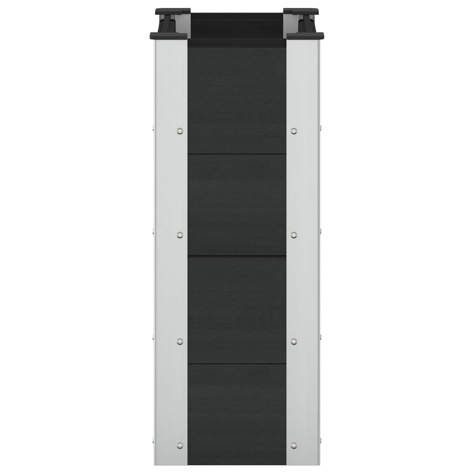 Verhoogde Plantenbak Zwart 50 X 30 X 72 Cm Alu.