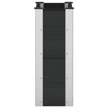 Verhoogde Plantenbak Zwart 50 X 30 X 72 Cm Alu.