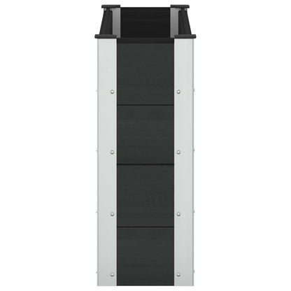 Verhoogde Plantenbak Zwart 100 X 30 X 72 Cm Alu.