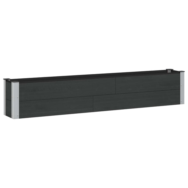 Verhoogde Plantenbak Zwart 200 X 30 X 36 Cm Alu.