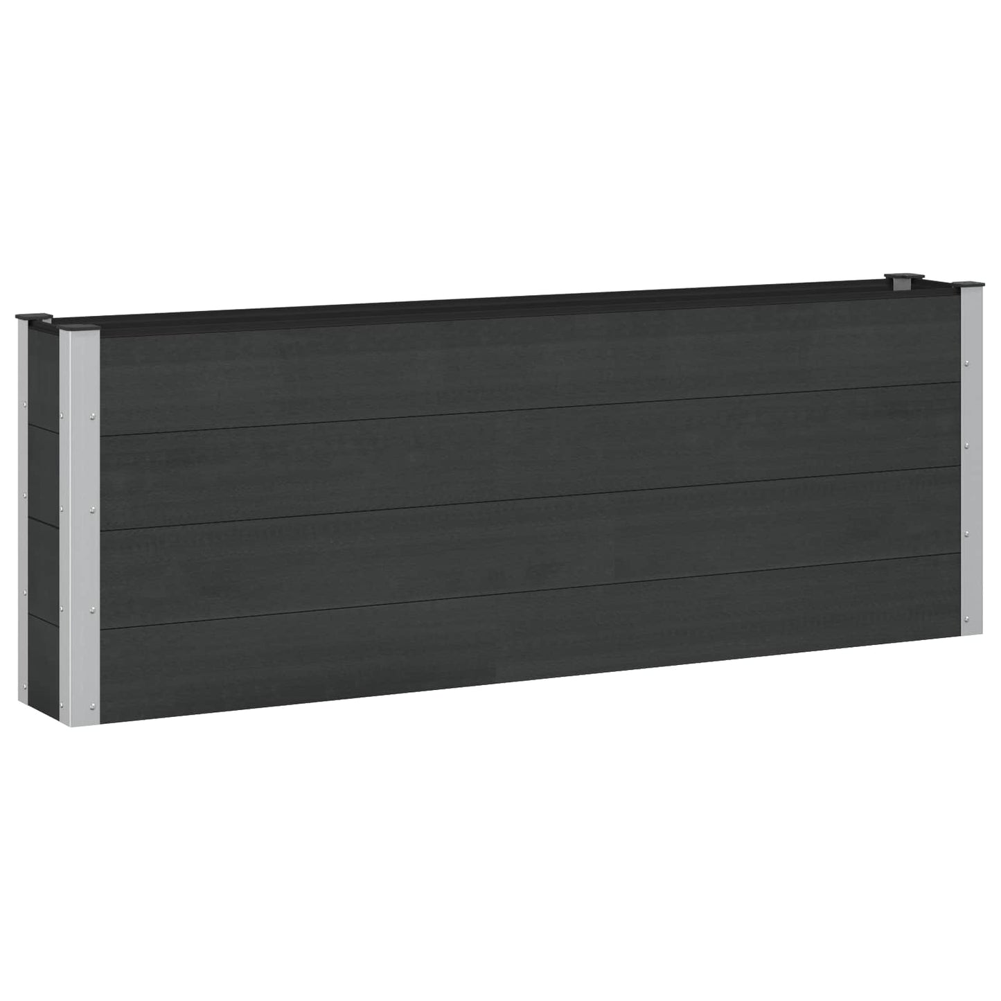 Verhoogde Plantenbak Zwart 200 X 30 X 72 Cm Wpc En Aluminium