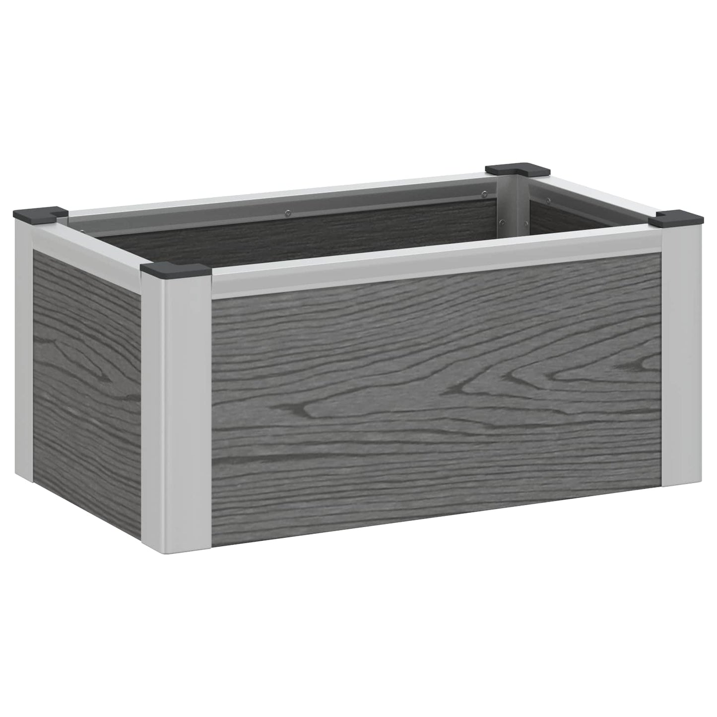 Verhoogde Plantenbak Grijs Wpc En Aluminium
