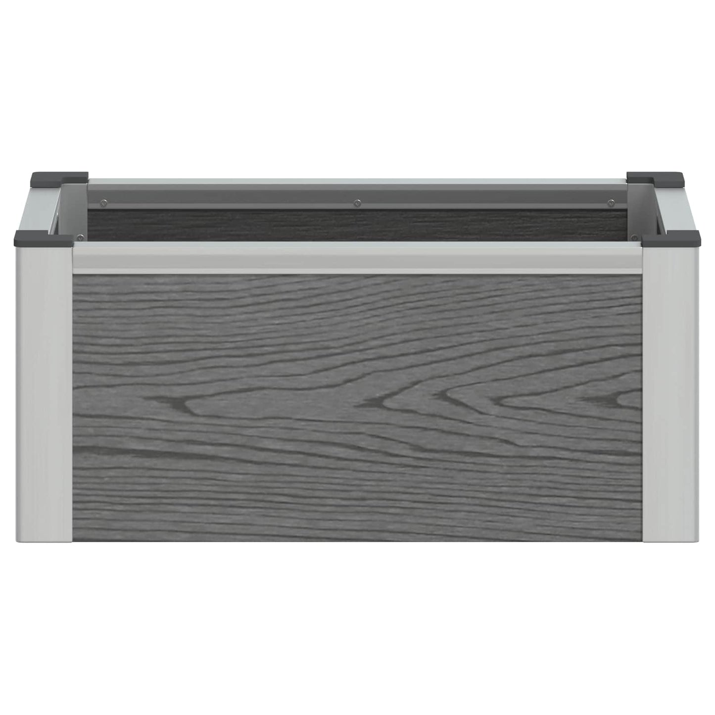 Verhoogde Plantenbak Grijs Wpc En Aluminium