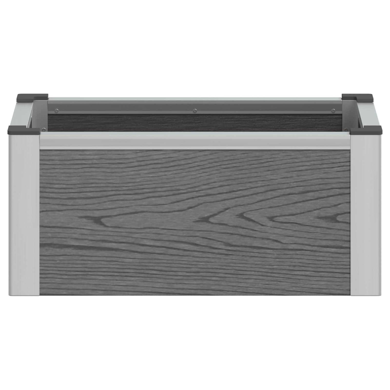 Verhoogde Plantenbak Grijs Wpc En Aluminium