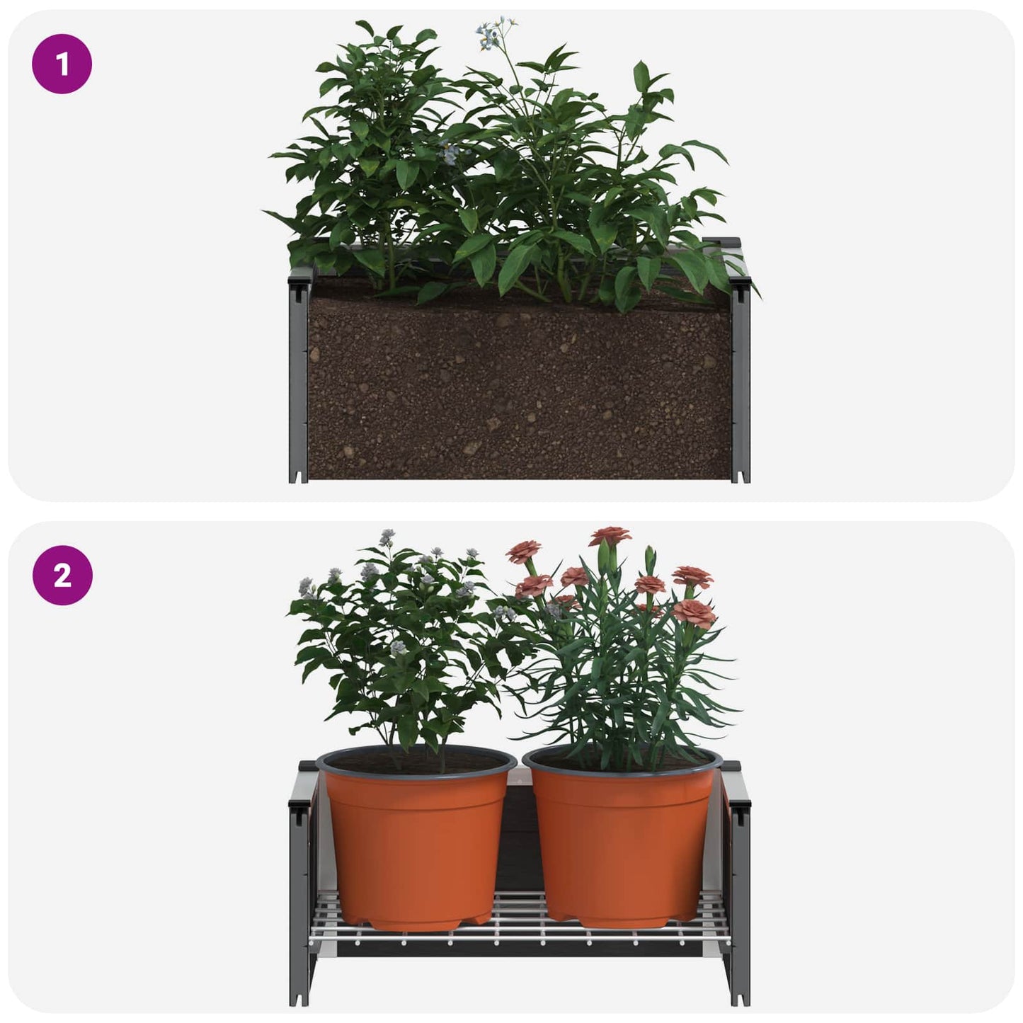 Verhoogde Plantenbak Grijs Wpc En Aluminium