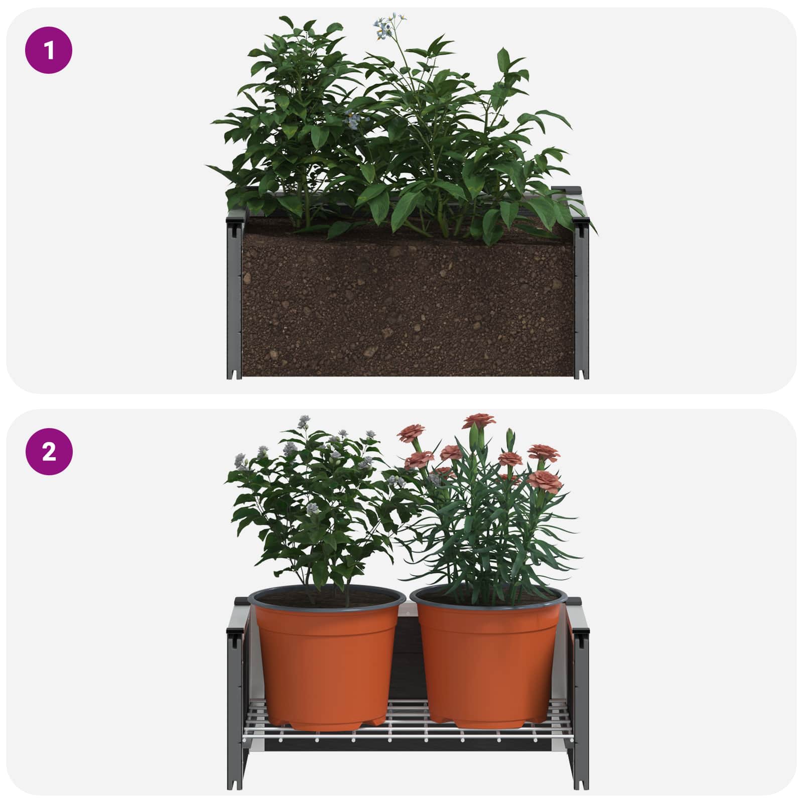 Verhoogde Plantenbak Grijs Wpc En Aluminium