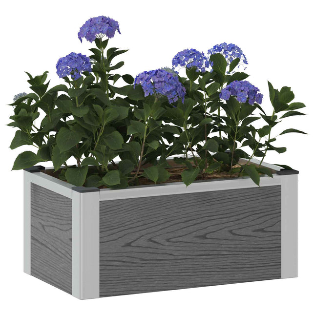 Verhoogde Plantenbak Grijs Wpc En Aluminium