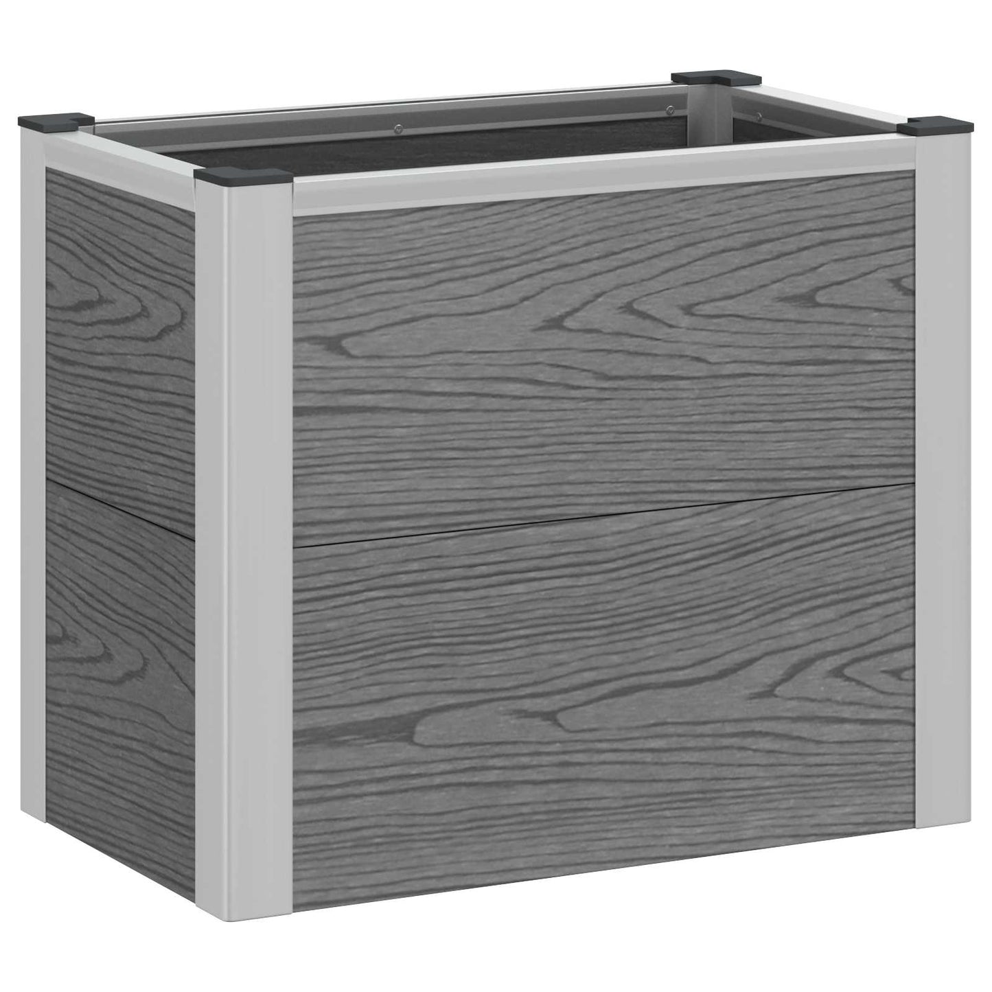 Verhoogde Plantenbak Grijs Wpc En Aluminium
