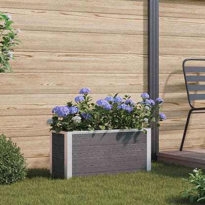 Verhoogde Plantenbak Grijs Wpc En Aluminium