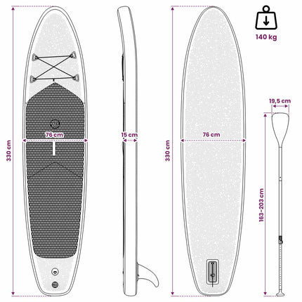 Opblaasbaar Sup Board Met Zeil Hydros 330 X 76 X 15 Cm Voor