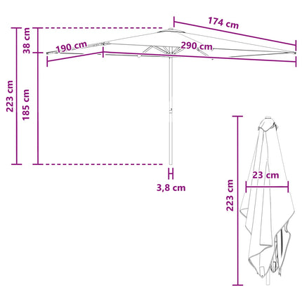 Tuinparasol 200 X 300 Cm Polyester Rechthoekig